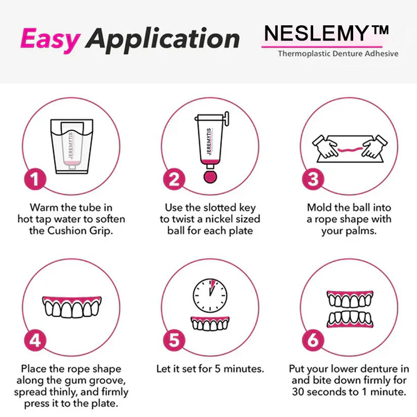 🔥 NESLEMY™ thermoplastic denture Adhesive (👨⚕️ dentist's recommendation) Limited time 24 hours promotion, miss no more!