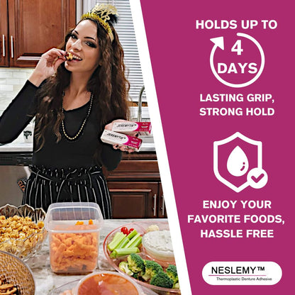 🔥 NESLEMY™ thermoplastic denture Adhesive (👨‍⚕️ dentist's recommendation) Limited time 24 hours promotion, miss no more!